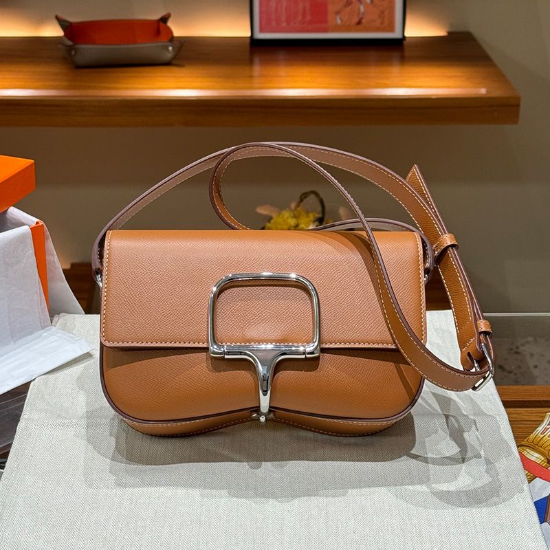 Hermes Della Cavalleria Bag Epsom Leather Palladium Hardware In Brown