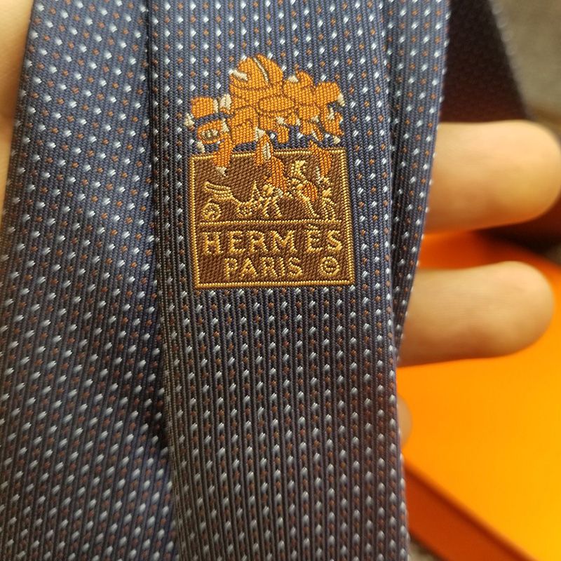 Hermes Digital H Tie In Blue