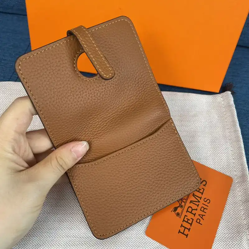 Cheap Hermes Dogon Card Holder Togo Leather Palladium Hardware In Brown