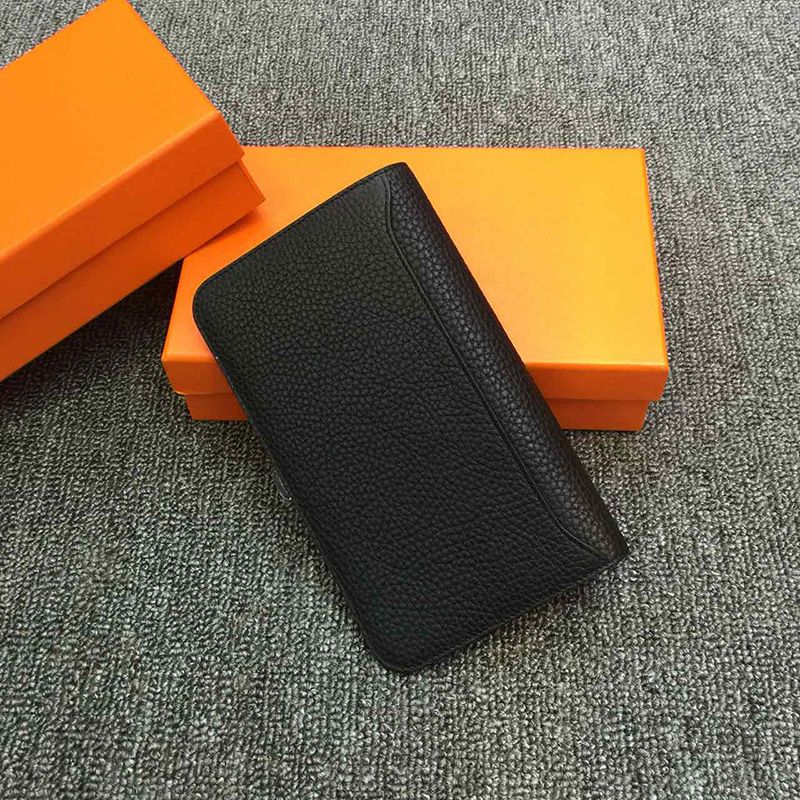 Hermes Dogon Duo Wallet Togo Leather Palladium Hardware In Black