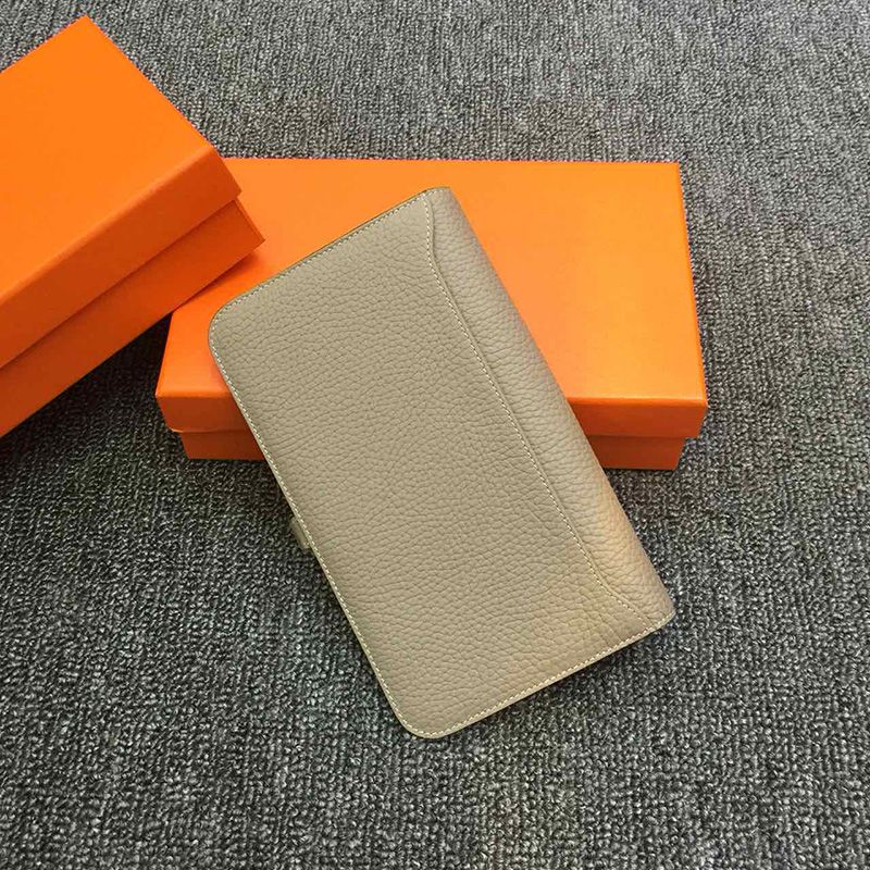 Hermes Dogon Duo Wallet Togo Leather Palladium Hardware In Grey