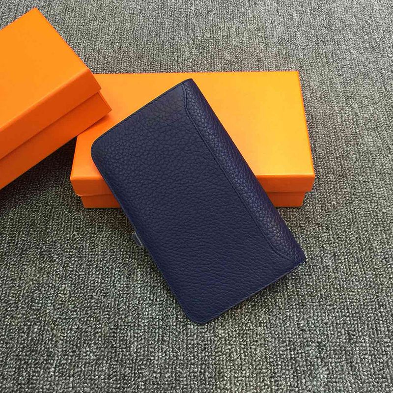 Hermes Dogon Duo Wallet Togo Leather Palladium Hardware In Navy Blue