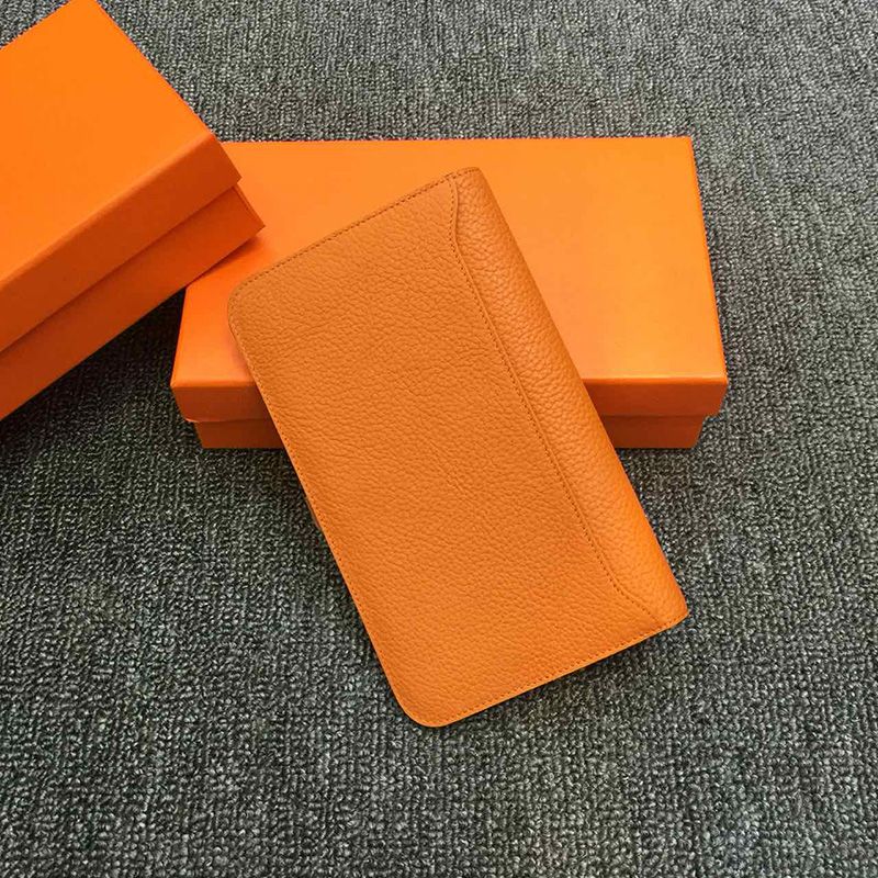 Hermes Dogon Duo Wallet Togo Leather Palladium Hardware In Orange