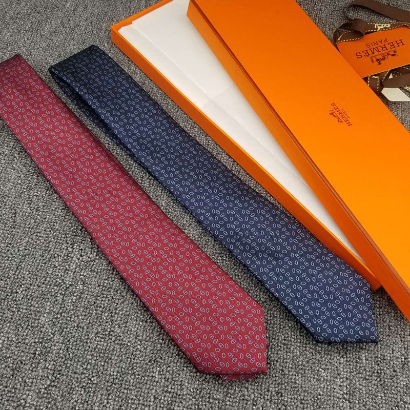 Hermes Double 6 Tissee Maillon Tie In Blue