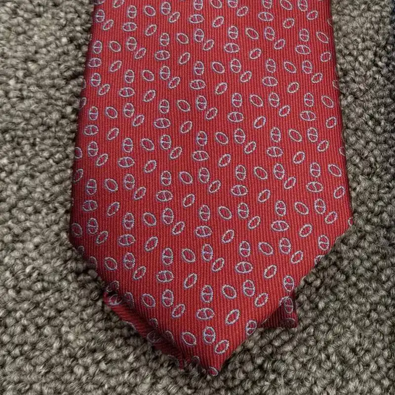 Affordable Hermes Double 6 Tissee Maillon Tie In Red