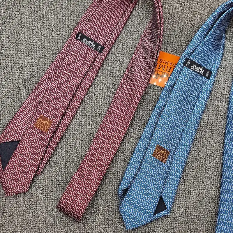 Cheap Hermes Double Baucher Tie In Blue