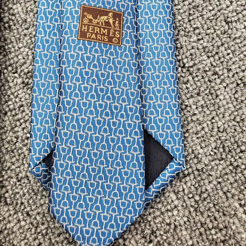 Cheap Hermes Double Baucher Tie In Blue