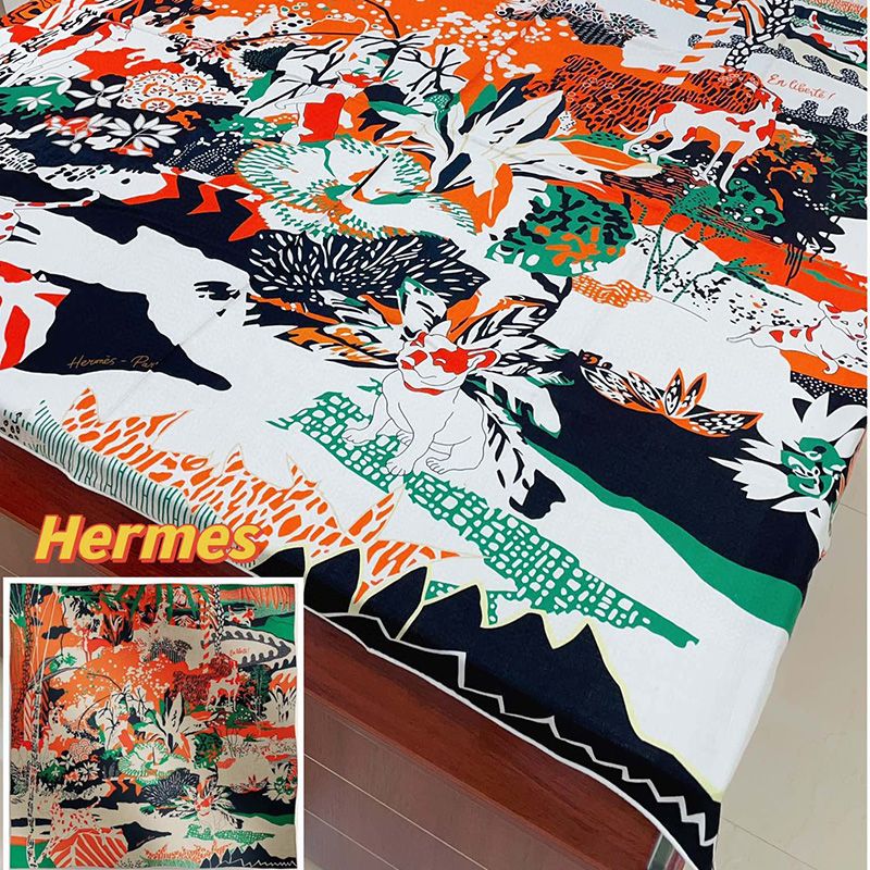 Hermes En Liberte Shawl 140 In Green