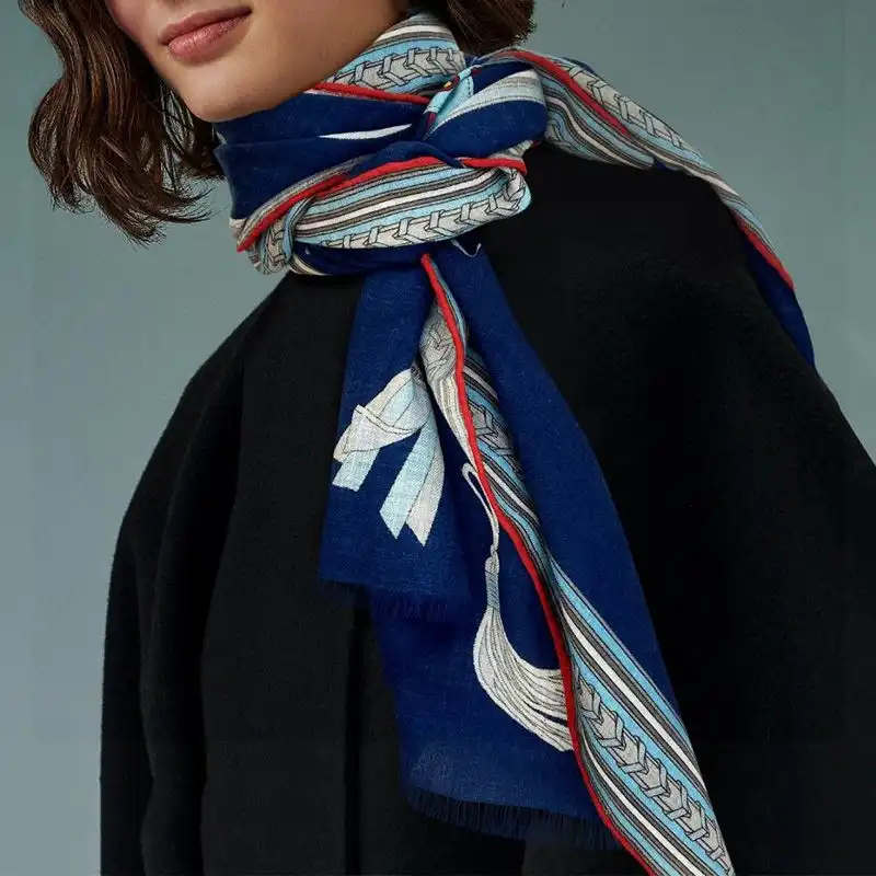 Cheap Hermes Et Gris Gris Scarf In Navy Blue