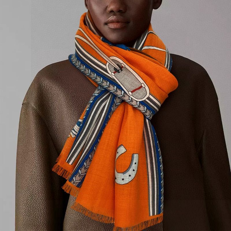 Hermes Et Gris Gris Scarf In Orange