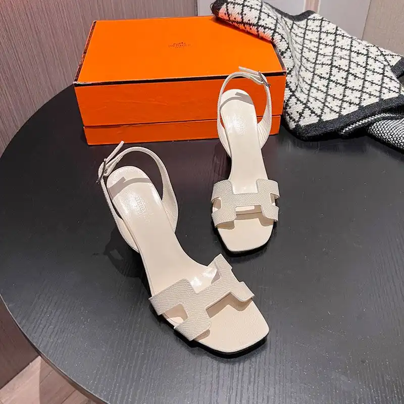 Affordable Hermes Eternite 95 Slingback Sandals Women Grained Calfskin In Beige