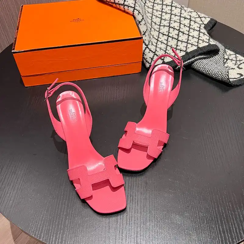 Affordable Hermes Eternite 95 Slingback Sandals Women Grained Calfskin In Pink