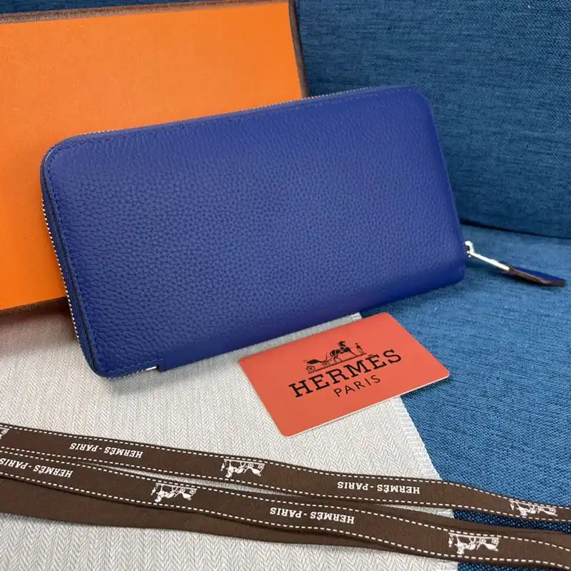 Affordable Hermes Evelyne Wallet Togo Leather Palladium Hardware In Blue