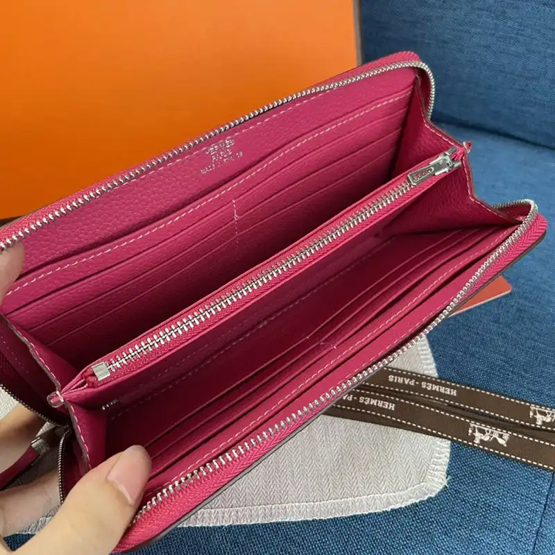 Affordable Hermes Evelyne Wallet Togo Leather Palladium Hardware In Rose