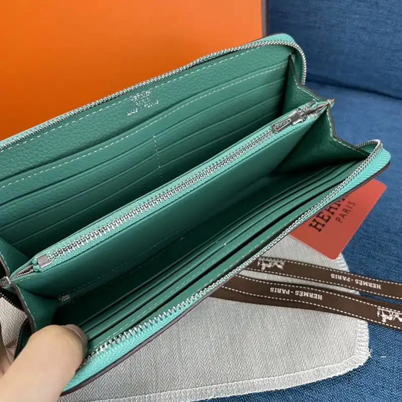 Affordable Hermes Evelyne Wallet Togo Leather Palladium Hardware In Teal