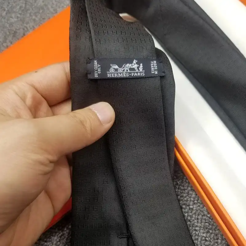 Affordable Hermes Faconnee H Bicolore Tie In Black