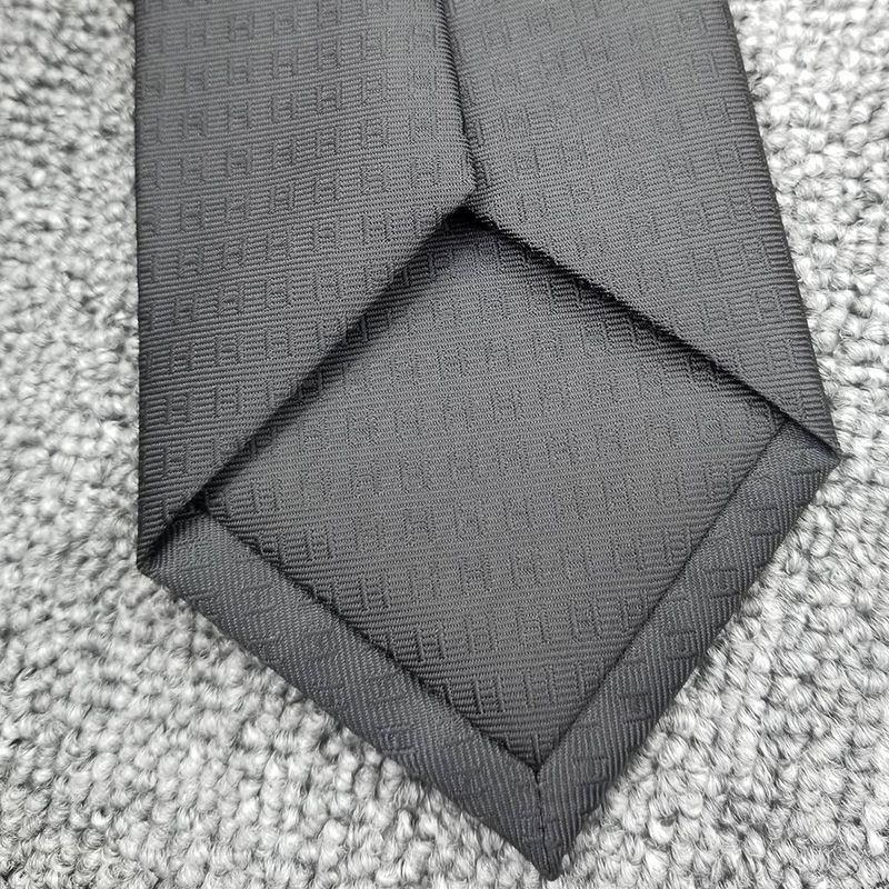 Hermes Faconnee H Bicolore Tie In Black