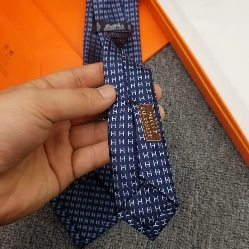 Cheap Hermes Faconnee H Bicolore Tie In Blue