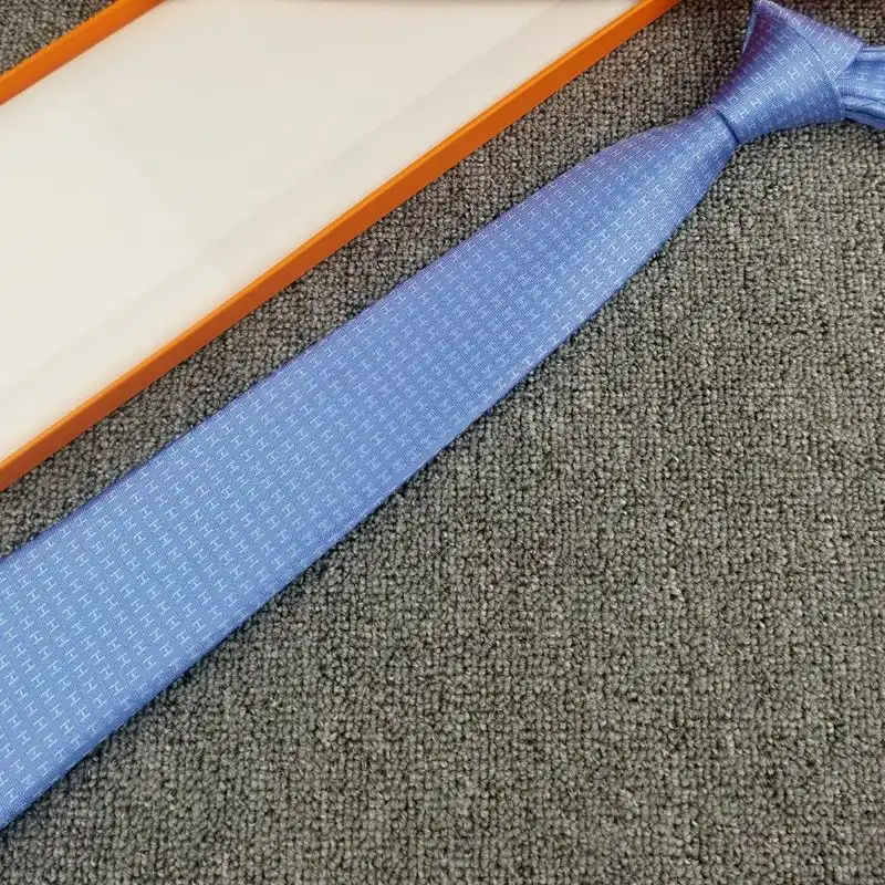 Cheap Hermes Faconnee H Bicolore Tie In Blue