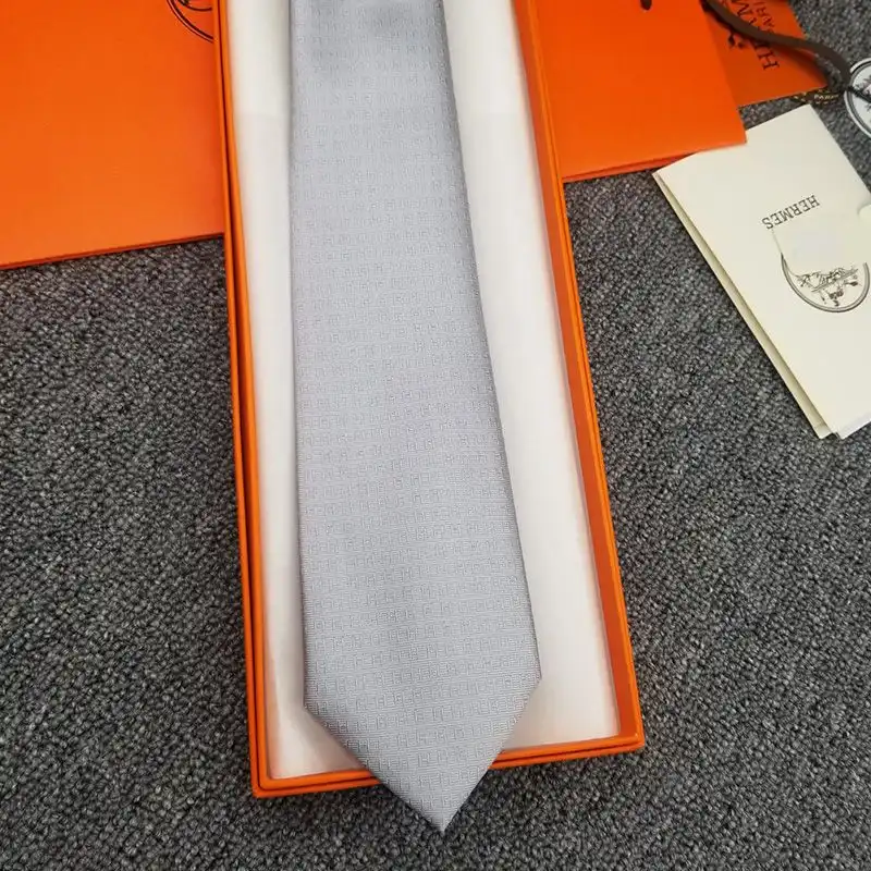 Affordable Hermes Faconnee H Bicolore Tie In Grey