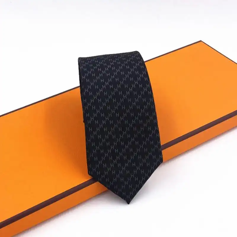 Cheap Hermes Faconnee H Tie In Black