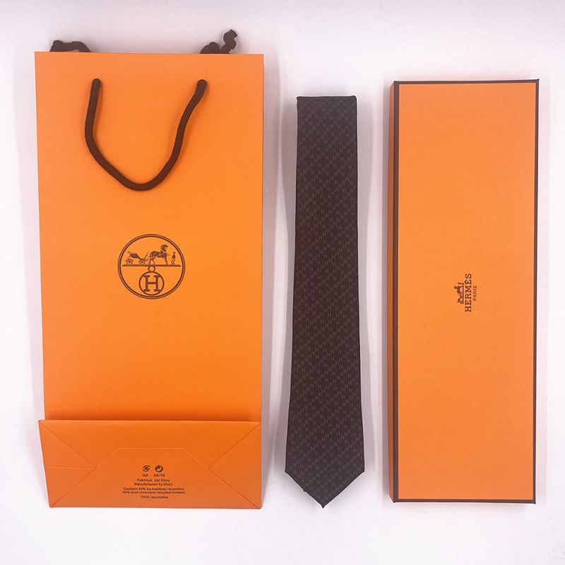 Hermes Faconnee H Tie In Black