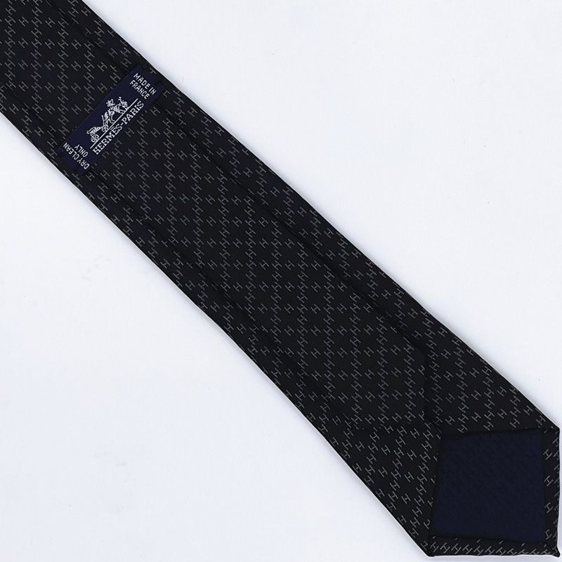 Hermes Faconnee H Tie In Black