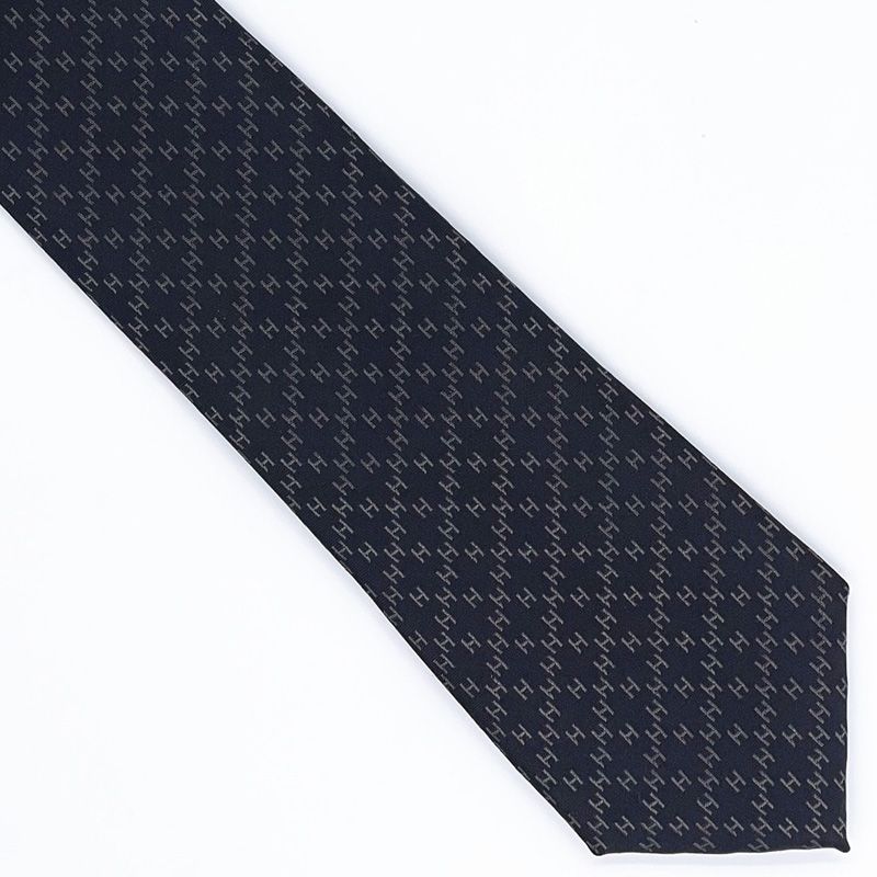 Hermes Faconnee H Tie In Black