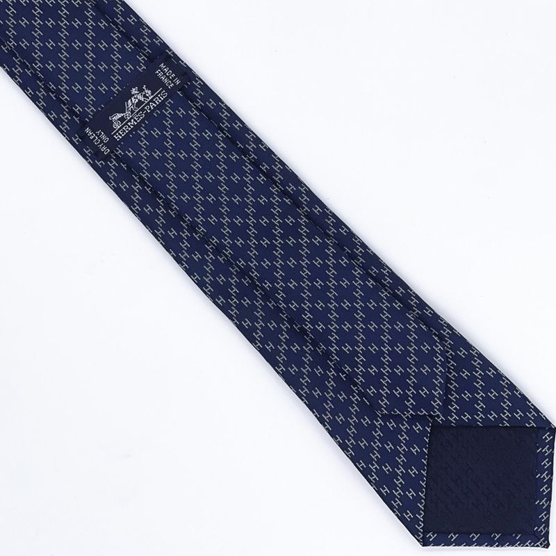 Hermes Faconnee H Tie In Blue