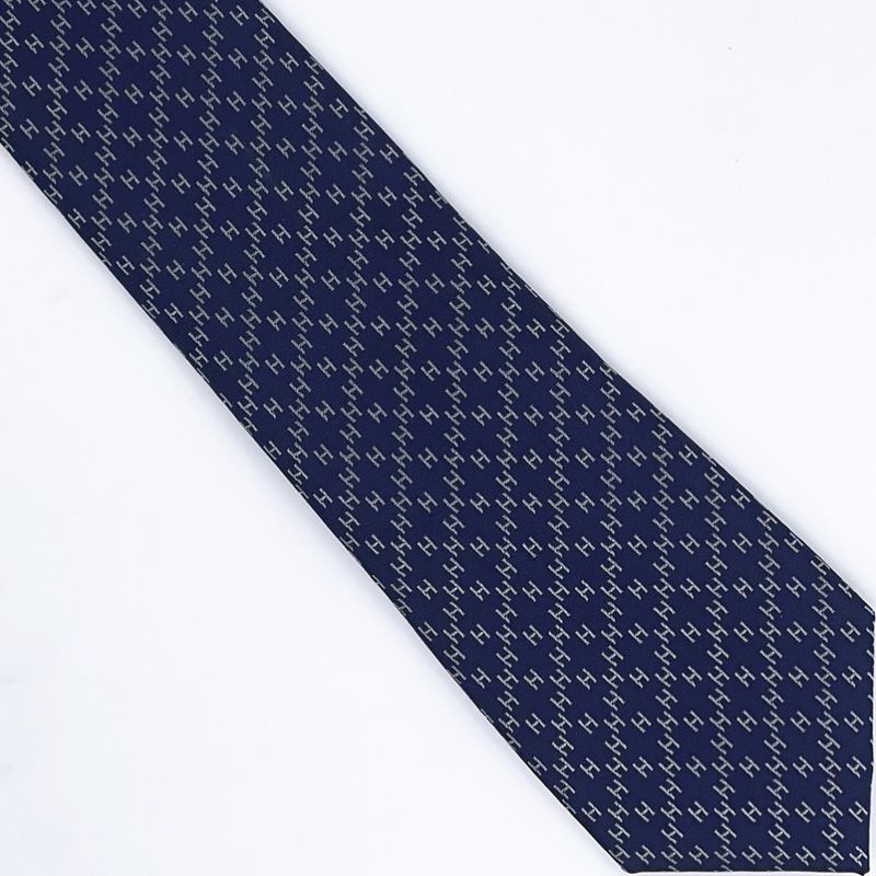 Hermes Faconnee H Tie In Blue