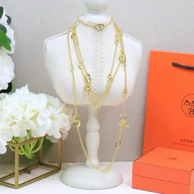 Cheap Hermes Farandole Long Necklace In Gold