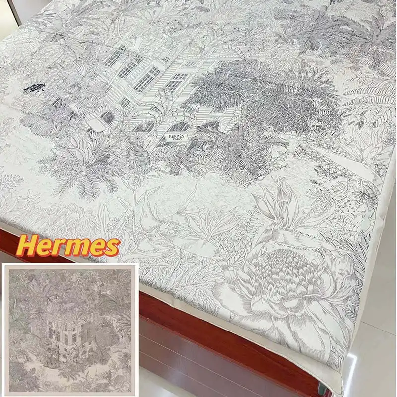 Affordable Hermes Faubourg Tropical Shawl 140 In Grey