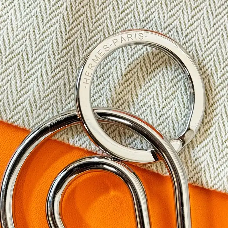 Affordable Hermes Fer A Cheval Keyring With H Logo Metal In Silver