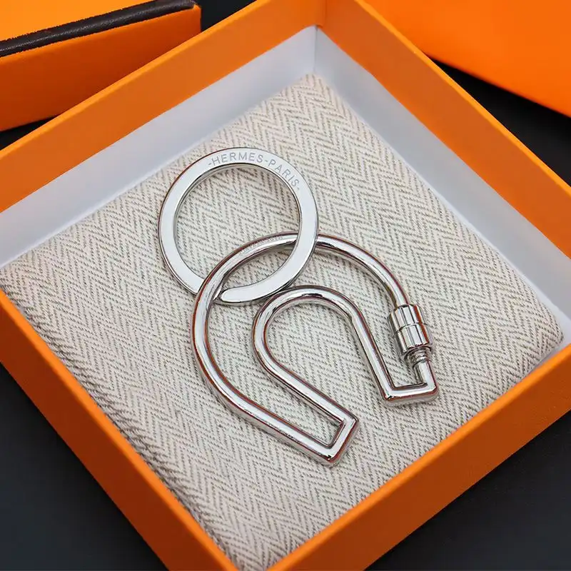 Affordable Hermes Fer A Cheval Keyring Metal In Silver