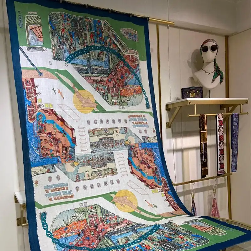 Hermes Ferry Tales Scarf In Green