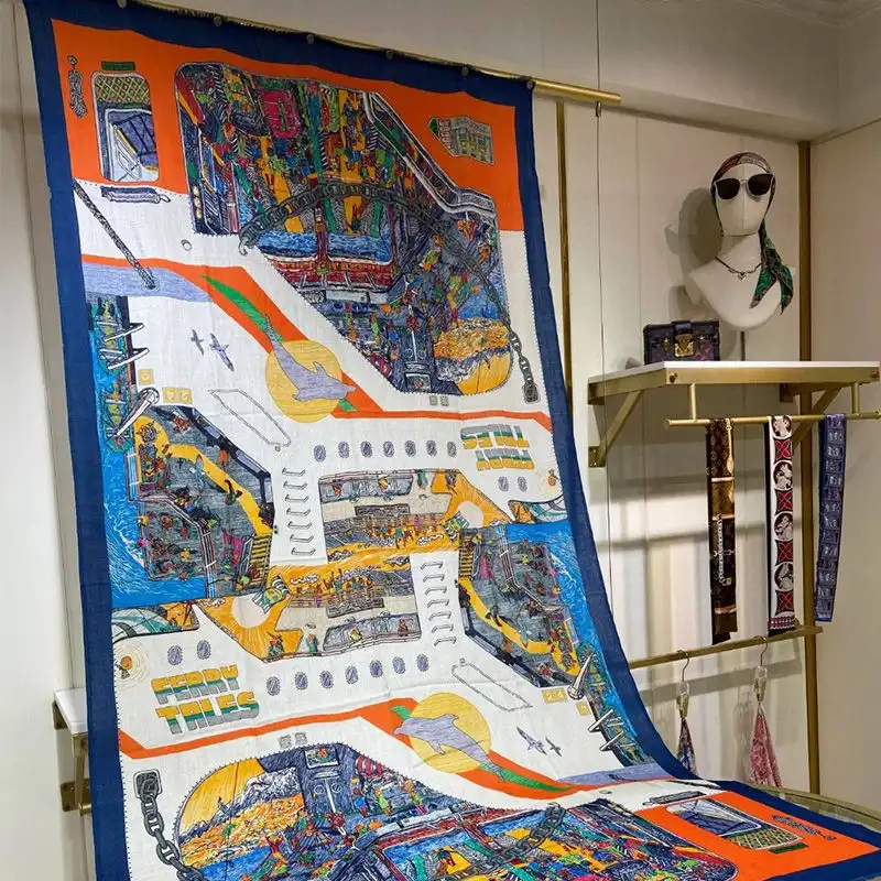 Hermes Ferry Tales Scarf In Orange