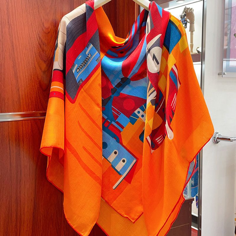 Hermes First & Chic Shawl 140 In Orange