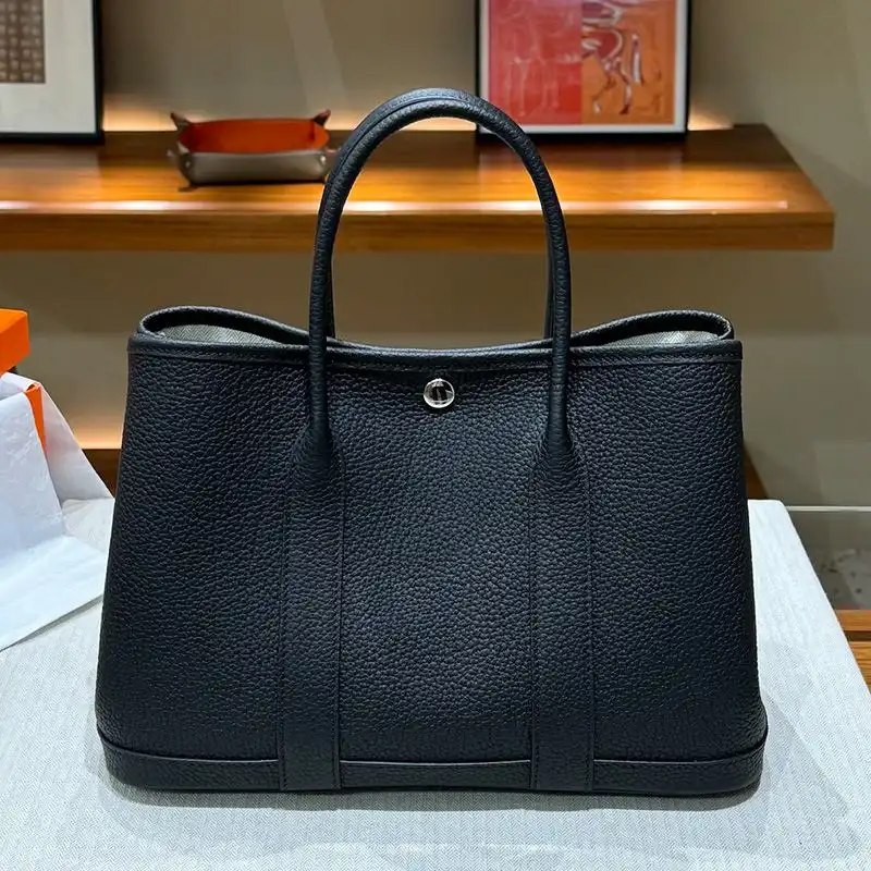 Affordable Hermes Garden Party Bag Togo Leather Palladium Hardware In Black