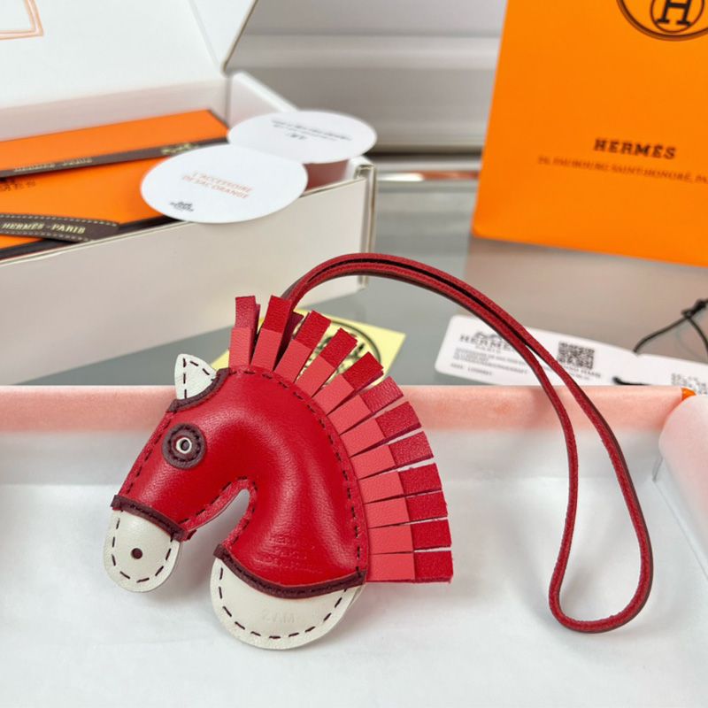 Hermes Geegee Charm Leather In Red