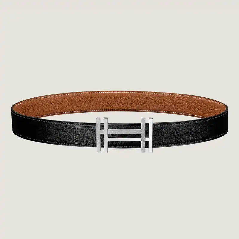 Cheap Hermes H Au Carre 32 Reversible Belt Leather In Black Brown