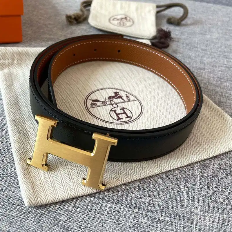 Hermes H Buckle 25 Reversible Belt Leather In Black Brown