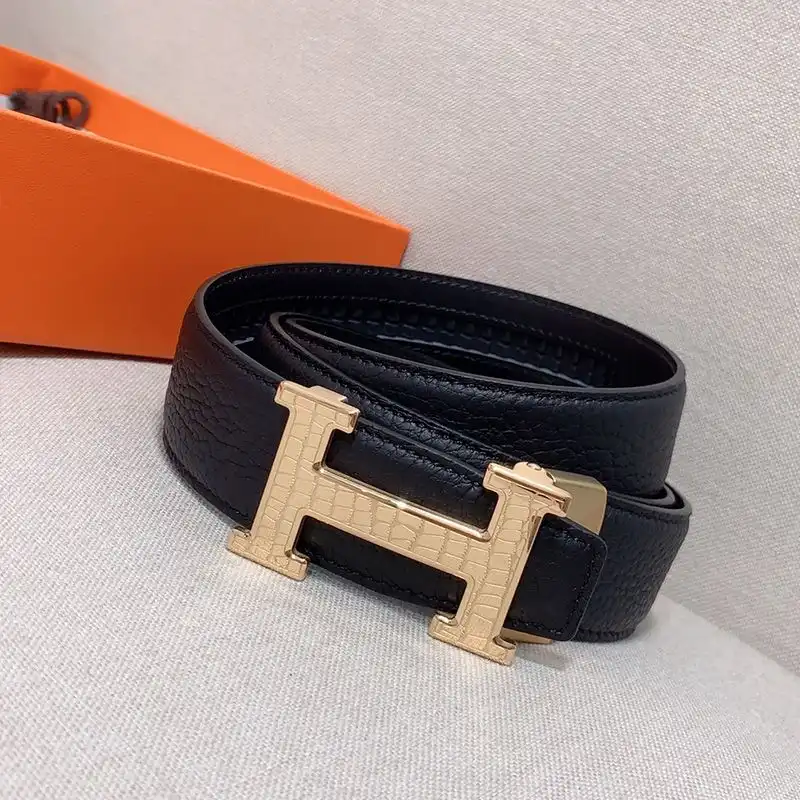 Affordable Hermes H Logo 35 Reversible Belt Clemence Calfskin In Black