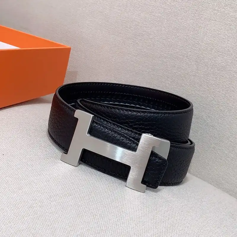 Affordable Hermes H Logo 35 Reversible Belt Clemence Calfskin In Black