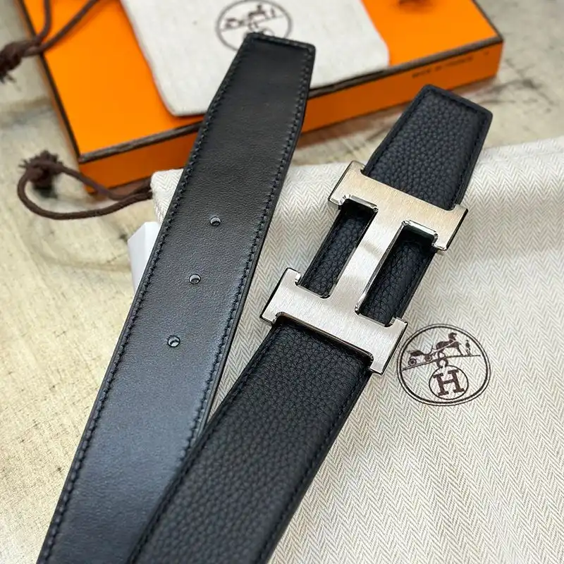 Affordable Hermes H Logo 38 Reversible Belt Calfskin In Black