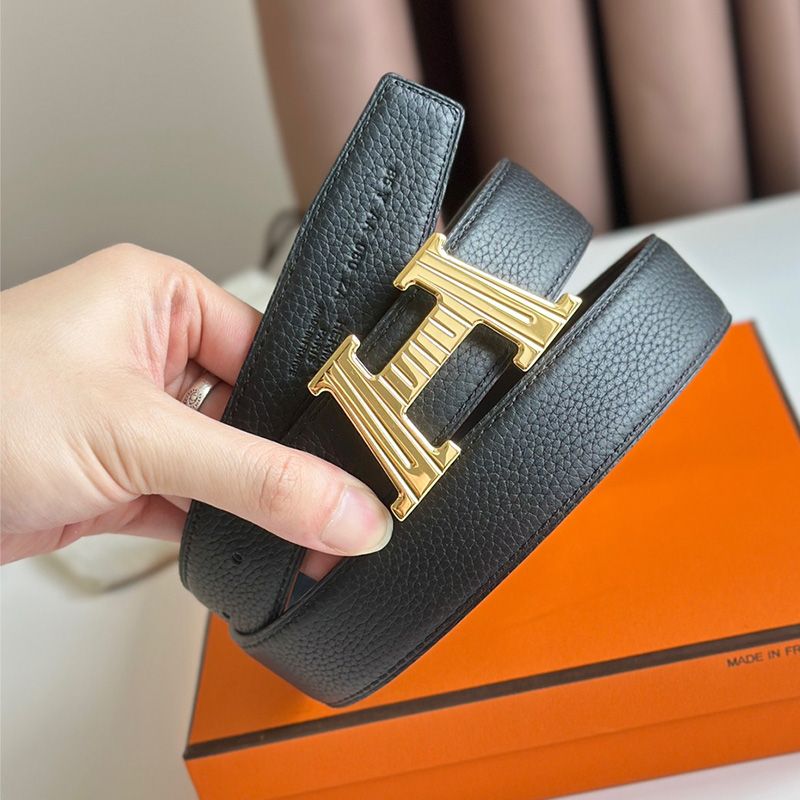 Hermes H Take Off 32 Reversible Belt Togo Leather In Black