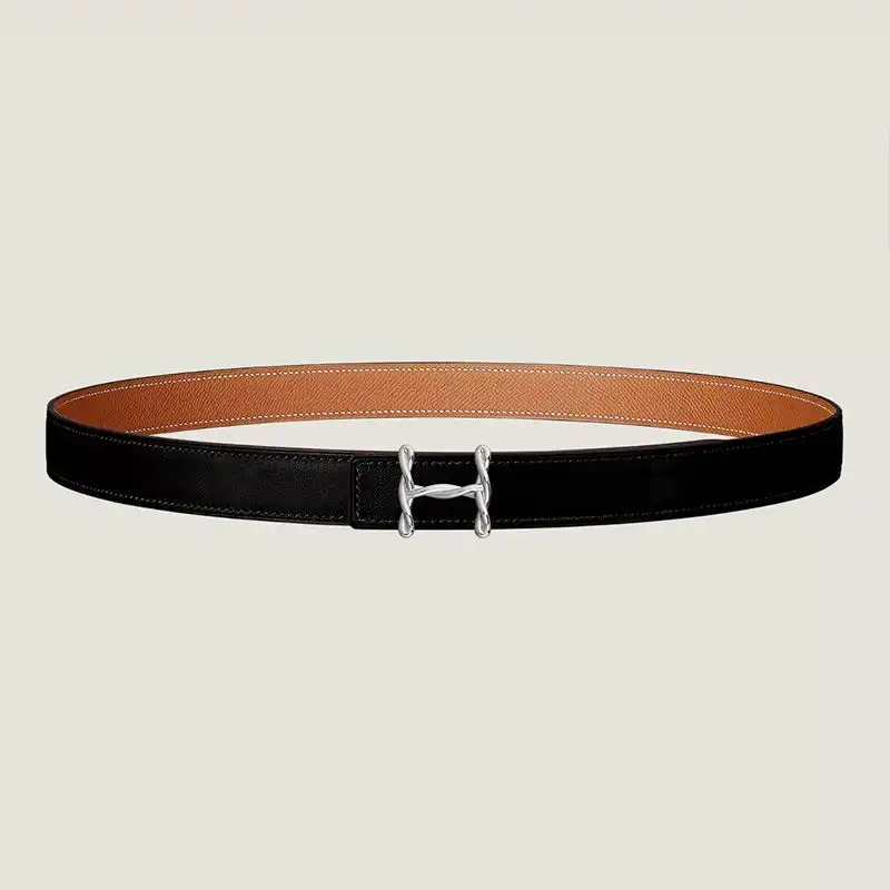 Hermes H Torsade 24 Reversible Belt Leather In Black Brown