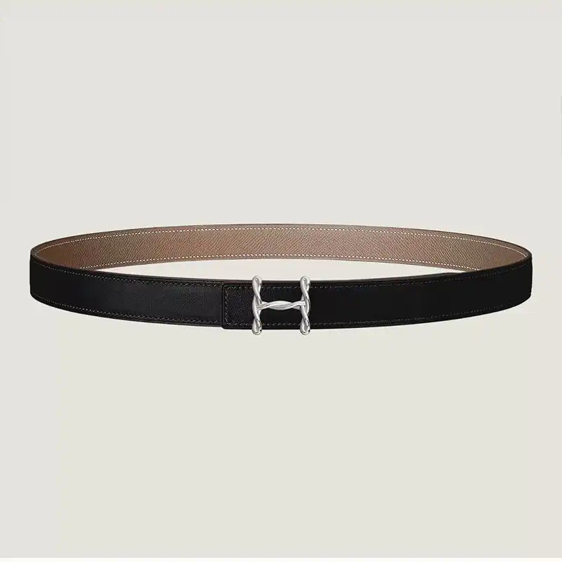 Affordable Hermes H Torsade 24 Reversible Belt Leather In Black Grey