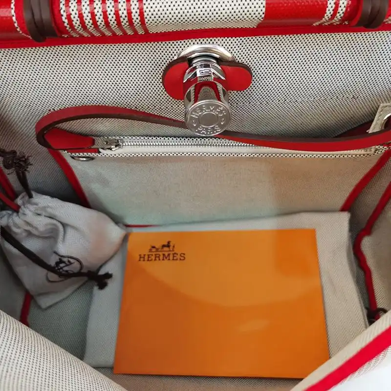 Affordable Hermes Herbag Bag H Canvas Palladium Hardware In Red