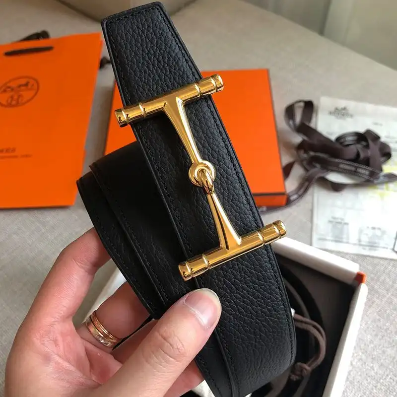 Cheap Hermes H Hippique Buckle 38MM Reversible Belt Togo Leather In Black