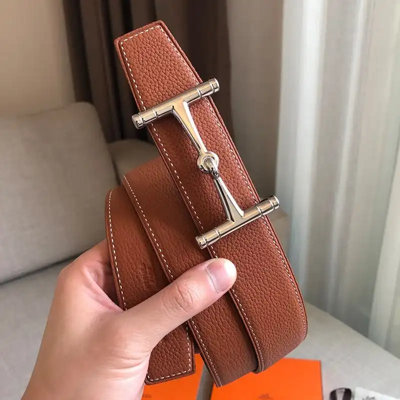 Affordable Hermes H Hippique Buckle 38MM Reversible Belt Togo Leather In Brown